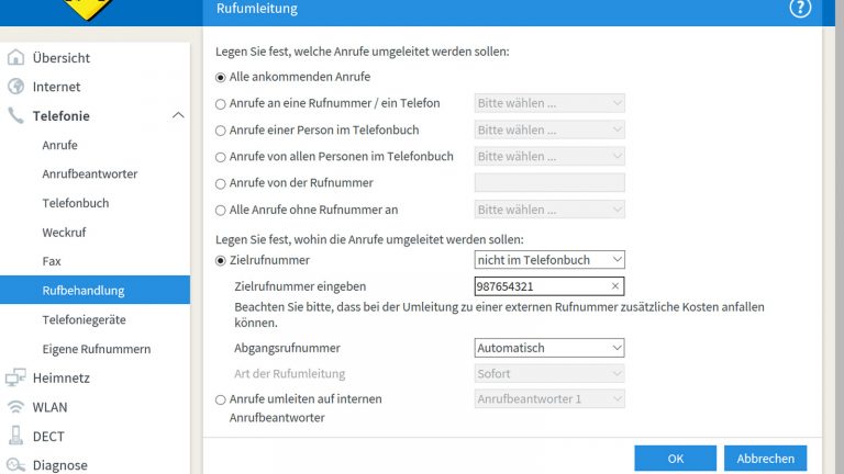 FRITZBox Telefon Rufumleitung Anrufumleitung mit der FRITZ!Box