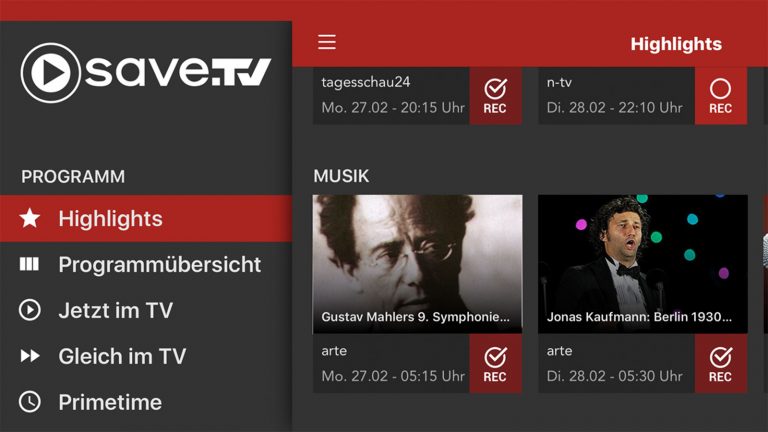 Online-TV-Recorder record Save.TV als Abonnement