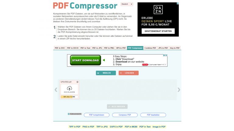 PDF komprimieren Compressor Online PDF Compressor