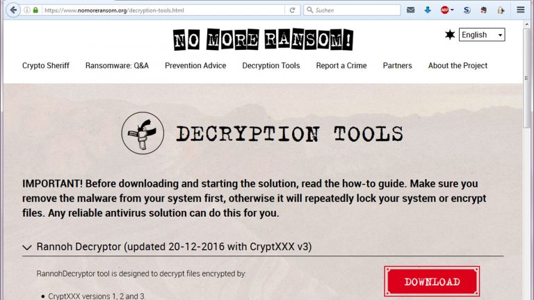 ransomware decrypt Decryption Tools