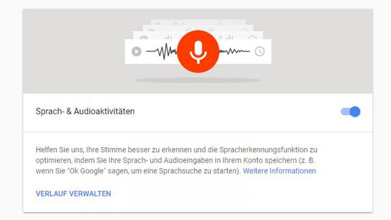 Smart Home Sprache und Audio Die Sprach- und Audioaktivitäten lassen sich deaktivieren.