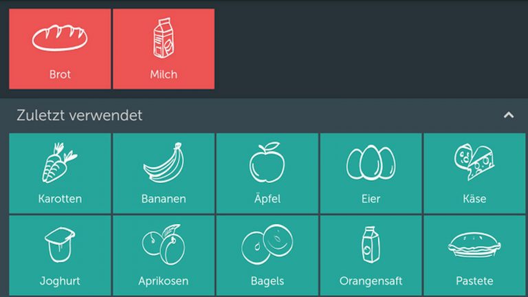 Smartwatch "Bring" Übersichtsseite der App “Bring”