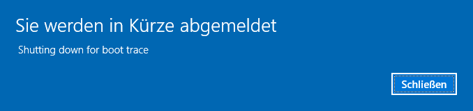 Windows schneller starten Shutdown Shutdown für den Boottrace