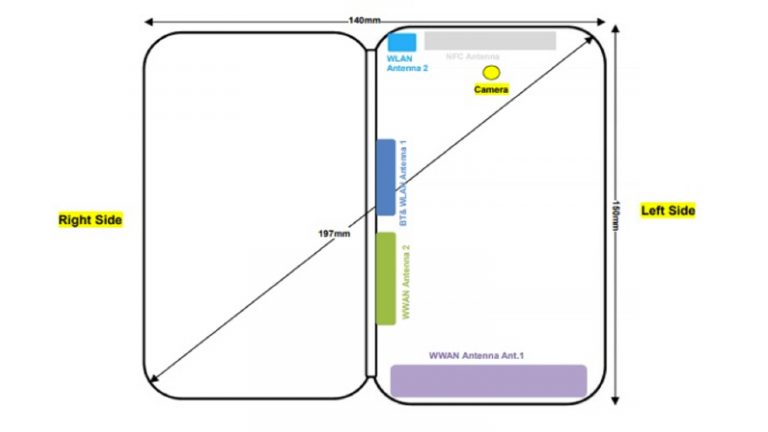 Eine Illustration des faltbaren ZTE Axon M