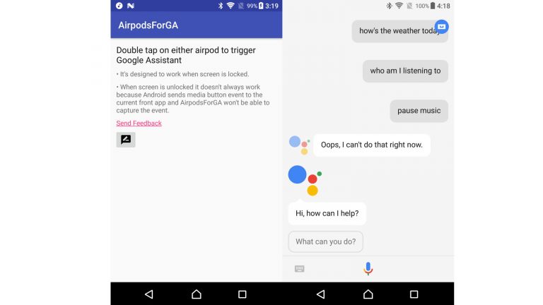 Screenshot Google Assistant auf Android Screenshot AirPodsForGA