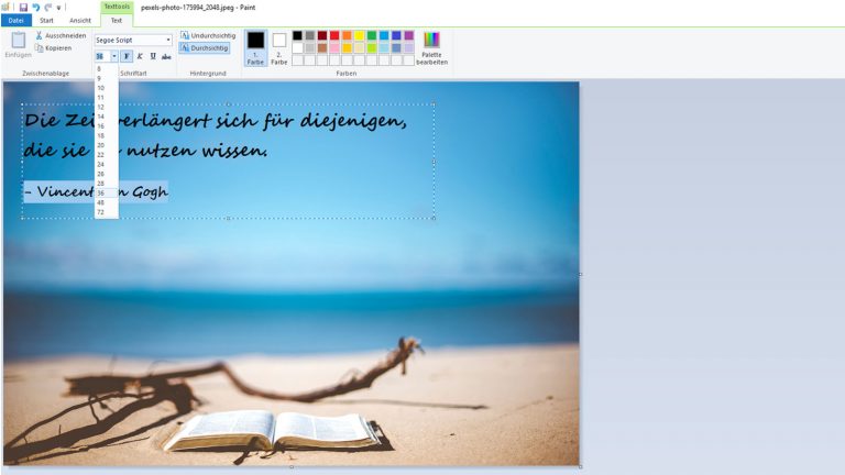 Spruchbilder selber machen Apps MS Paint Spruchbilder selber machen mit Microsoft Paint