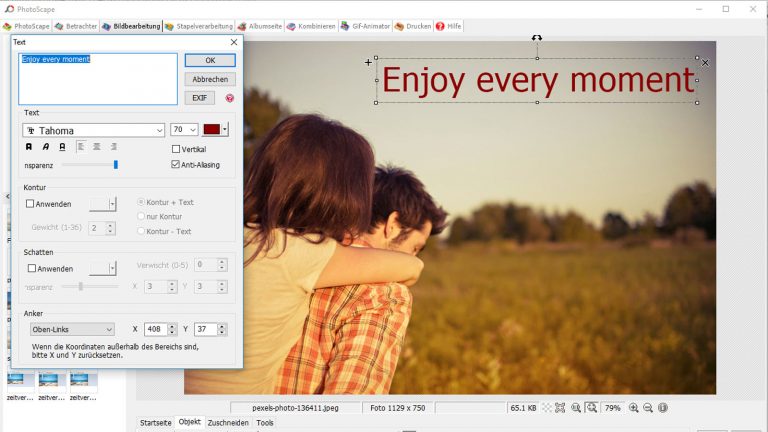 Spruchbilder mit PhotoScape X auf dem Mac erstellen