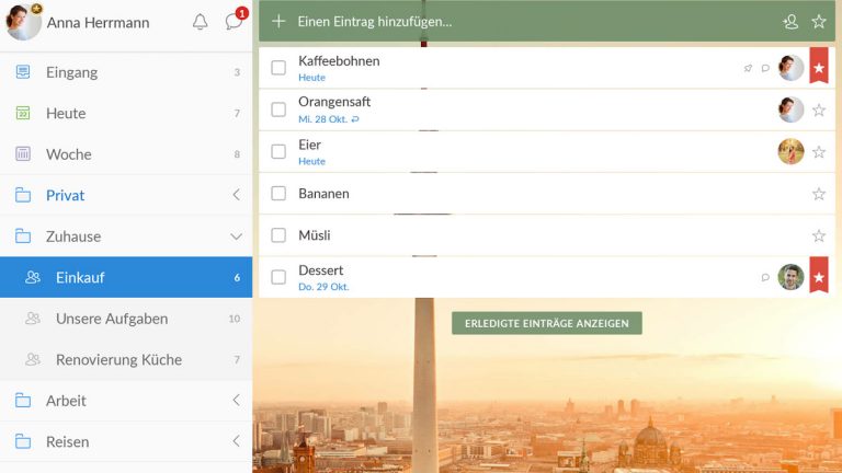 To-do-Apps Wunderlist Die To-do-App Wunderlist
