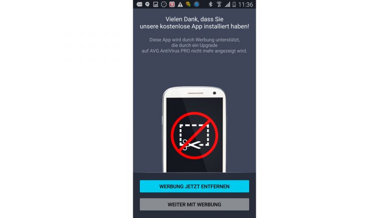 Virenschutz Smartphone AVG installiert Gleich mit der AVG App starten