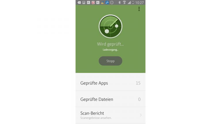 Virenschutz Smartphone Avira Virenscan Avira führt einen Virenscan durch