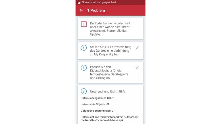 Virenschutz Smartphone Kaspersky Protokoll Protokoll von Kaspersky