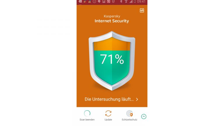 Virenschutz Smartphone Kaspersky Untersuchung Kaspersky führt einen Virenscan durch