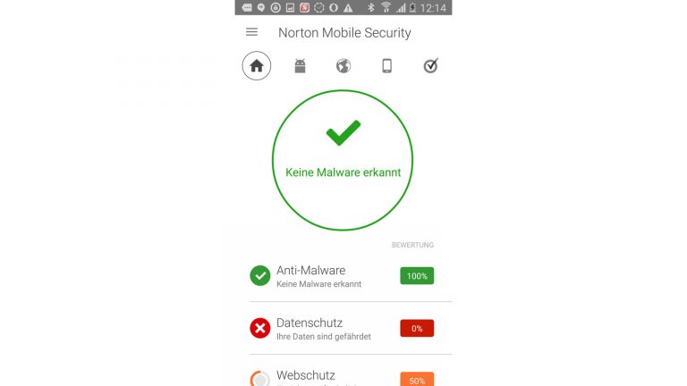 Virenschutz Smartphone Norton keine Gefahr Der Scan hat keine Gefahr entdeckt