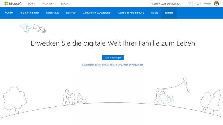 Windows 10 Familienfreigabe Kind hinzufügen Für das Kind ein Konto einrichten