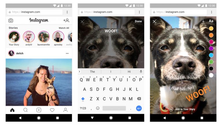 Instagram mobile Web-Version