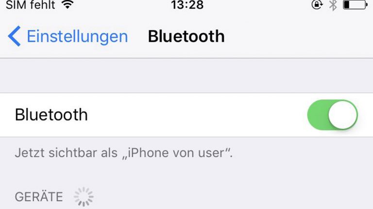 iPhone Bluetooth funktioniert nicht Einstellungen Aktivierte Bluetooth-Funktion beim iPhone