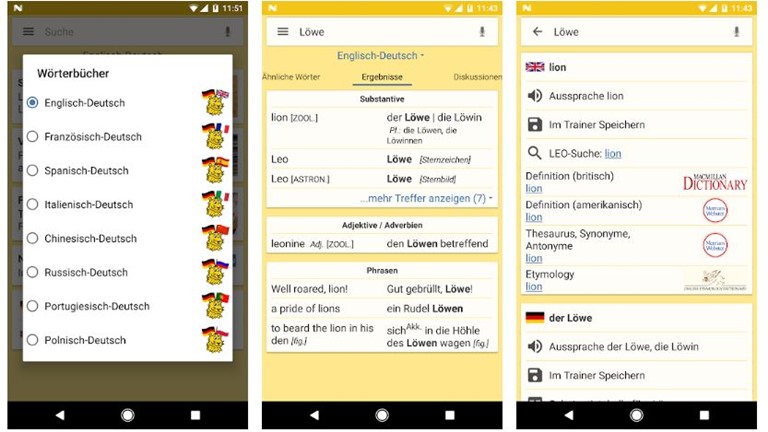 Kostenlose App LEO LEO Wörterbuch App