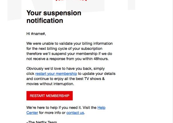 Netflix-Fake-Mails zielen auf persönliche Daten Netflix-Fake-Mails zielen auf persönliche Daten