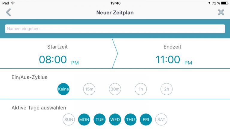 Smart Home Steckdose Zeitplan Ein personalisierter Zeitplan betätigt die Geräte