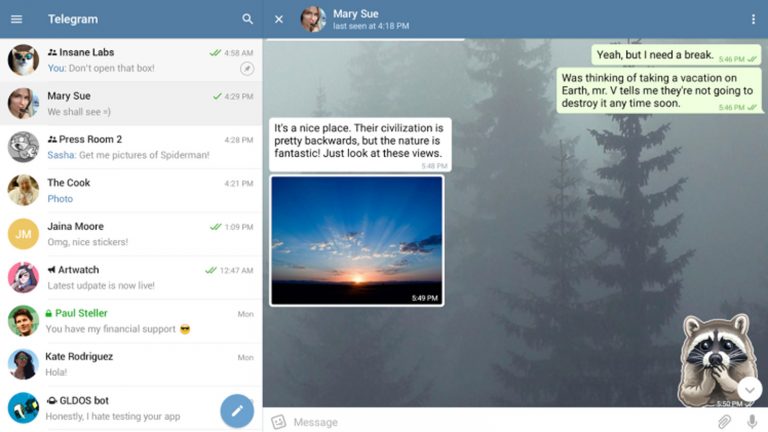 Telegram Messenger Chat Der Messenger ermöglicht die Bildung von Supergruppen mit tausenden Mitgliedern