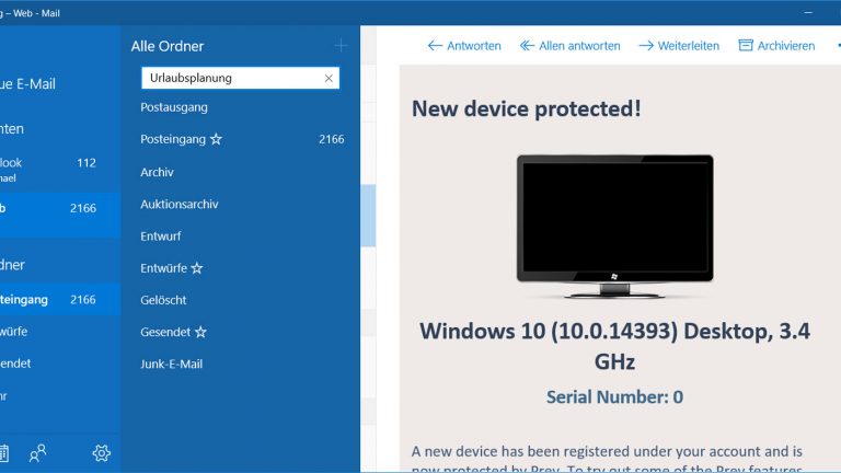 Windows 10 Mail neu Neue Ordner anlegen und Mails sortieren