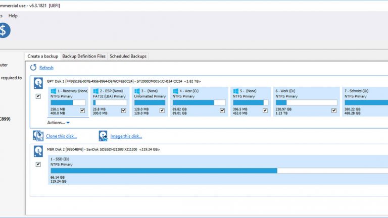 Windows PC schneller machen SSD Windows 10 auf SSD installieren das alte und neue Laufwerk wird bei Reflect Free angezeigt