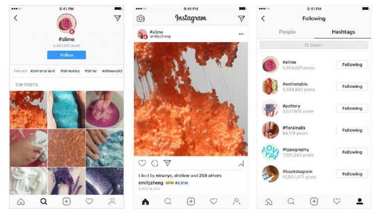 Hashtags bei Instagram folgen