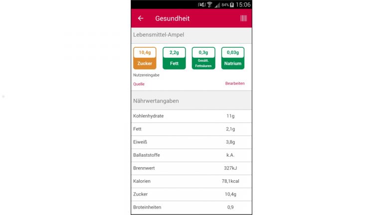 Lebensmittel-Ampel von “barcoo”