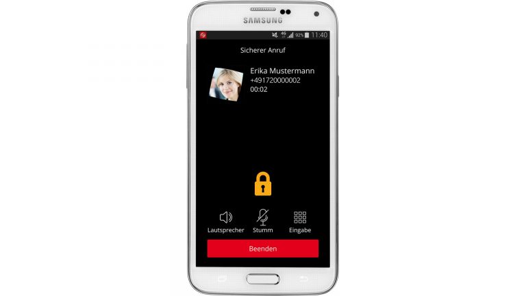 Krypto Handy SecureCall sichere Anrufe sind mit einem Schloss gekennzeichnet