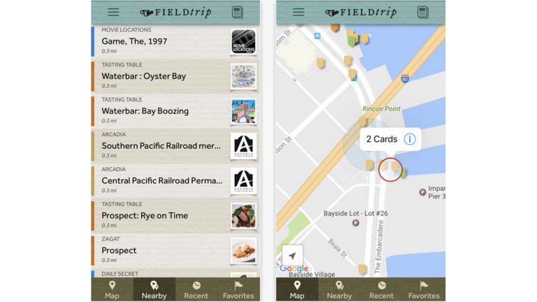 Reise Apps Reiseführer Field Trip - diese App versorgt Sie mit Informationen über Ihren Urlaubsort