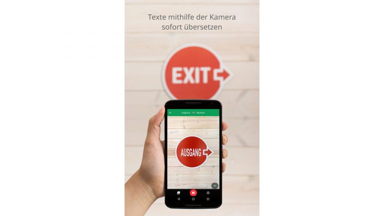 Reise Apps Wörterbuch Mit der Kamera direkt Schilder übersetzen