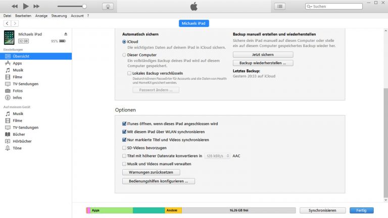 Smartphone mit PC verbinden: Tablet mit Windows verbinden iTunes Datenübertragung über iTunes