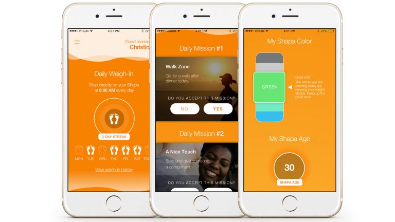 Motivation statt Zahlen: Diese Waage setzt den Fokus auf einen gesunden Lebensstil Shapa Waage App