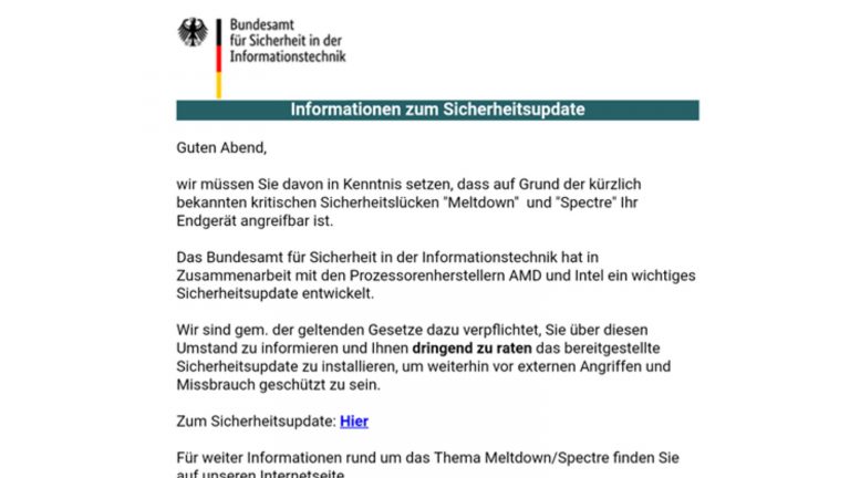Angebliche BSI-Mail
