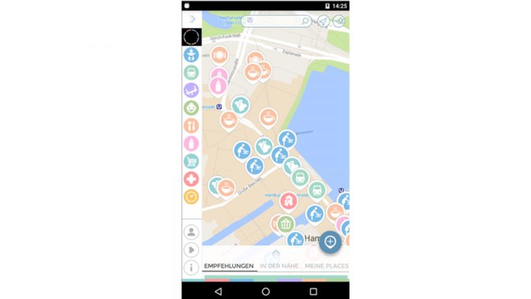 Familien Apps Babyplaces BabyPlaces Übersichtskarte