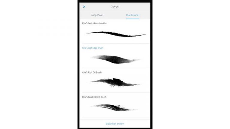 Apple pencil Apps Adobe Photoshop Sketch Pinselformen bei “Adobe Photoshop Sketch”