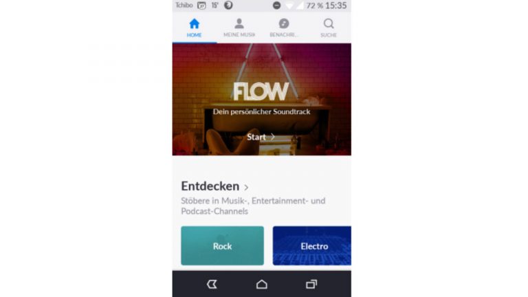 Ansicht der На главную von Deezer