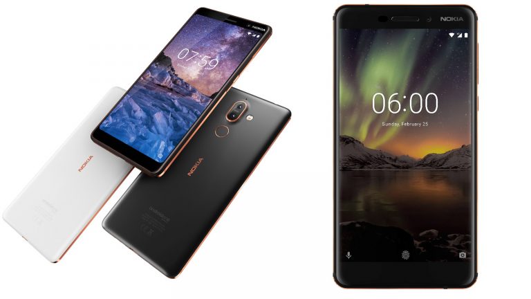 Nokia 7 Plus und Nokia 6 Nokia 7 Plus (li.) und Nokia 6