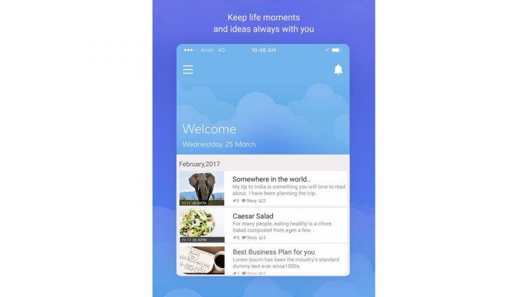Texteintrag in der Tagebuch-App “Diaro”