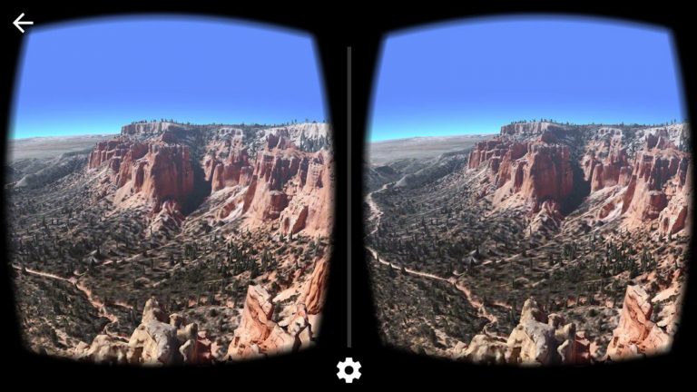 Blick auf Google Earth in der Google-Cardboard-App