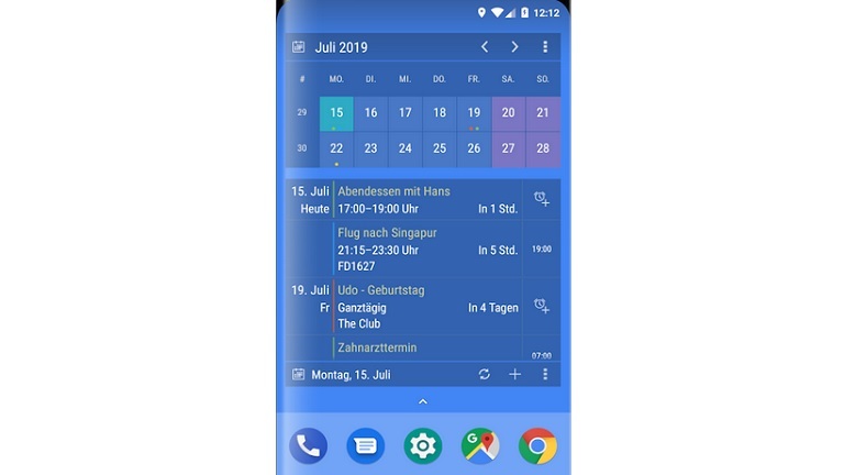Android-Widgets mit Kalenderfunktionen