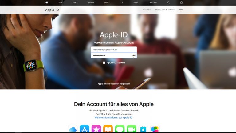 Apple-ID Daten verwalten Anmeldung Apple-ID Daten verwalten Anmeldung