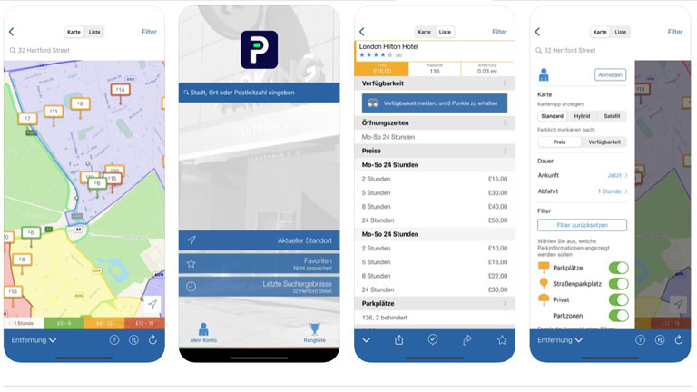 Parkplatz Finder App Parkopedia