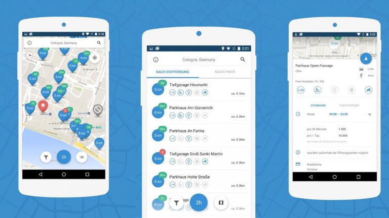 Parkplatz Finder App Parkpocket