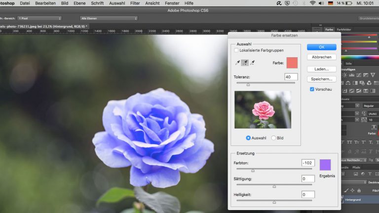 Photoshop Farbe ersetzen umkehren Photoshop Farbe ersetzen