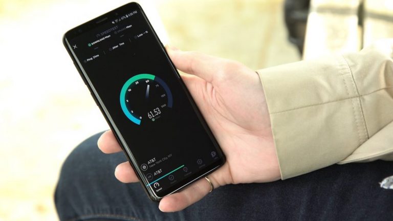 Samsung Galaxy S9 mit Speedtest-App von Ookla