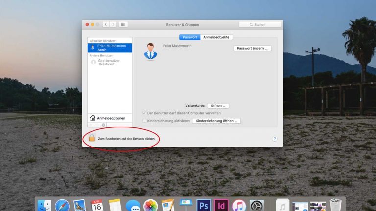 Mac iOS Benutzer erstellen Systemsteuerung