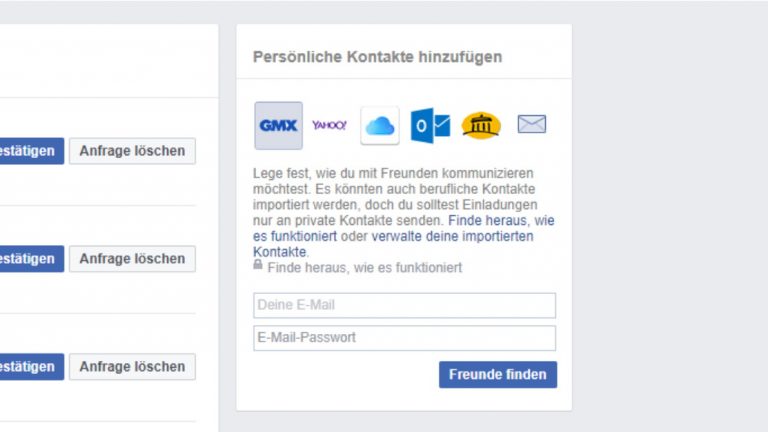 Facebook E-Mail-Kontakte hochladen Facebook E-Mail-Kontakte hochladen