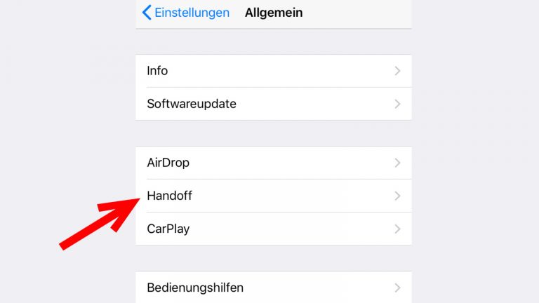 Aktivierung Apple Handoff Aktivierung Apple Handoff