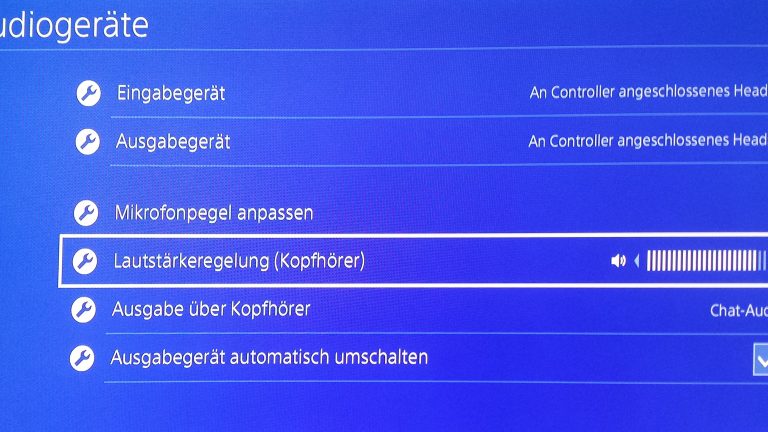 PS 4 Menü Einstellungsmenü Audiogeräte